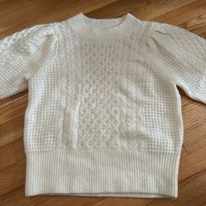 A&F Cream Knit Pearl Sweater
